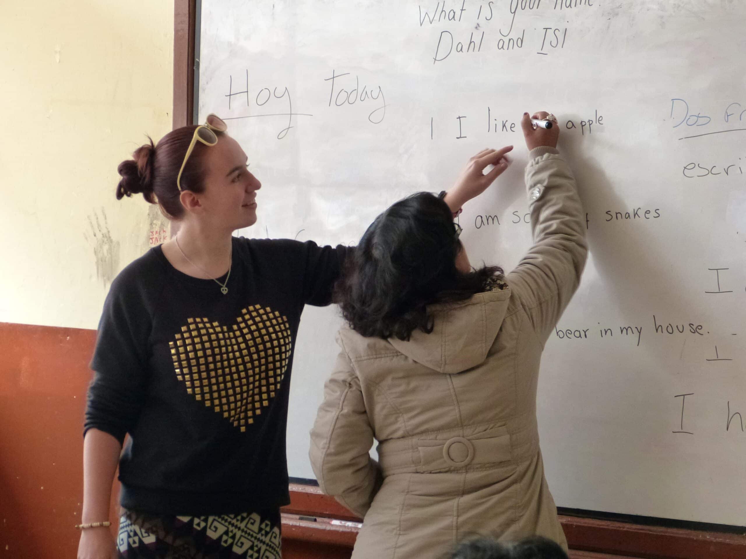 A teacher being trained in Peru