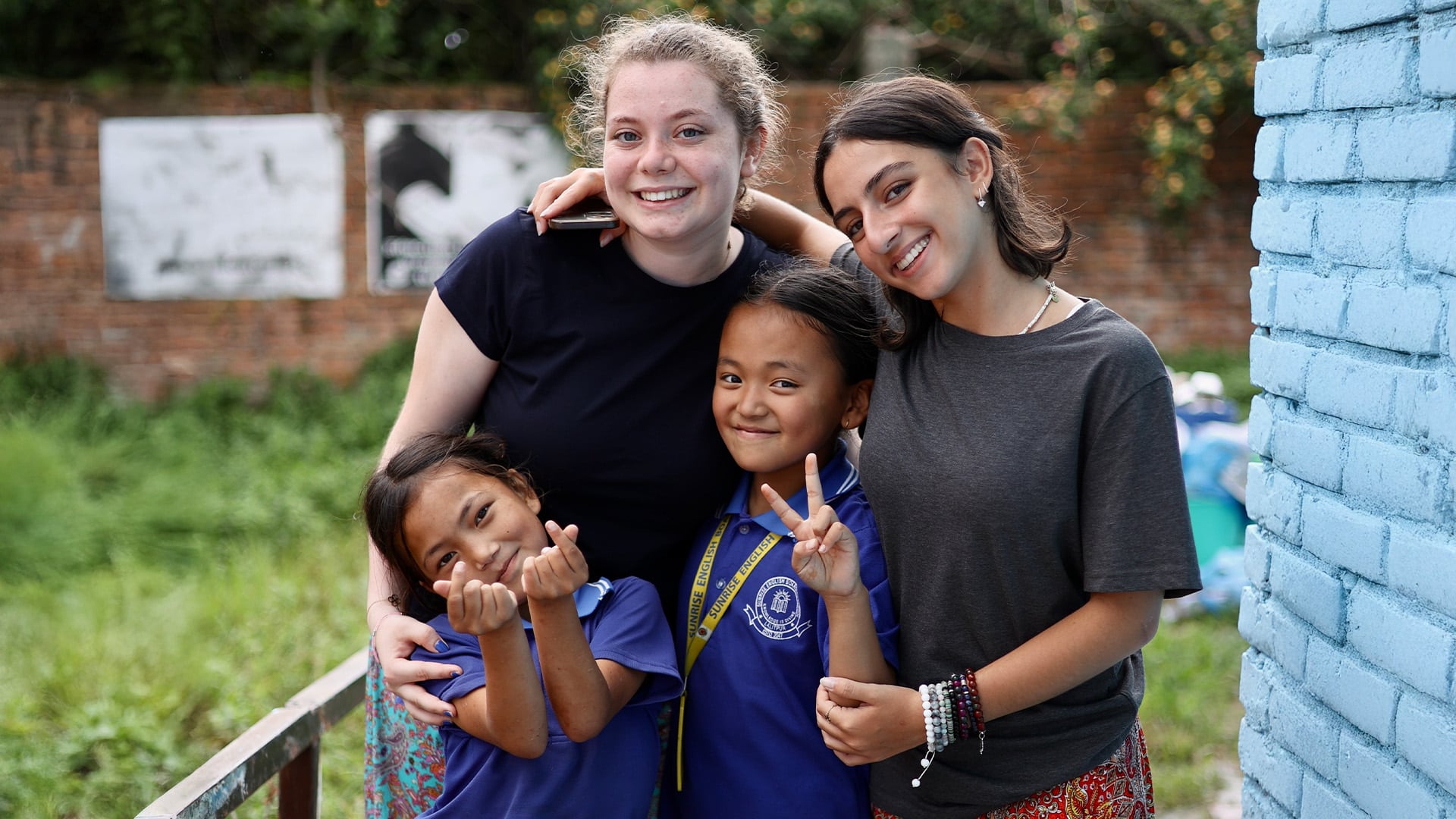 Children and Volunteers in Nepal