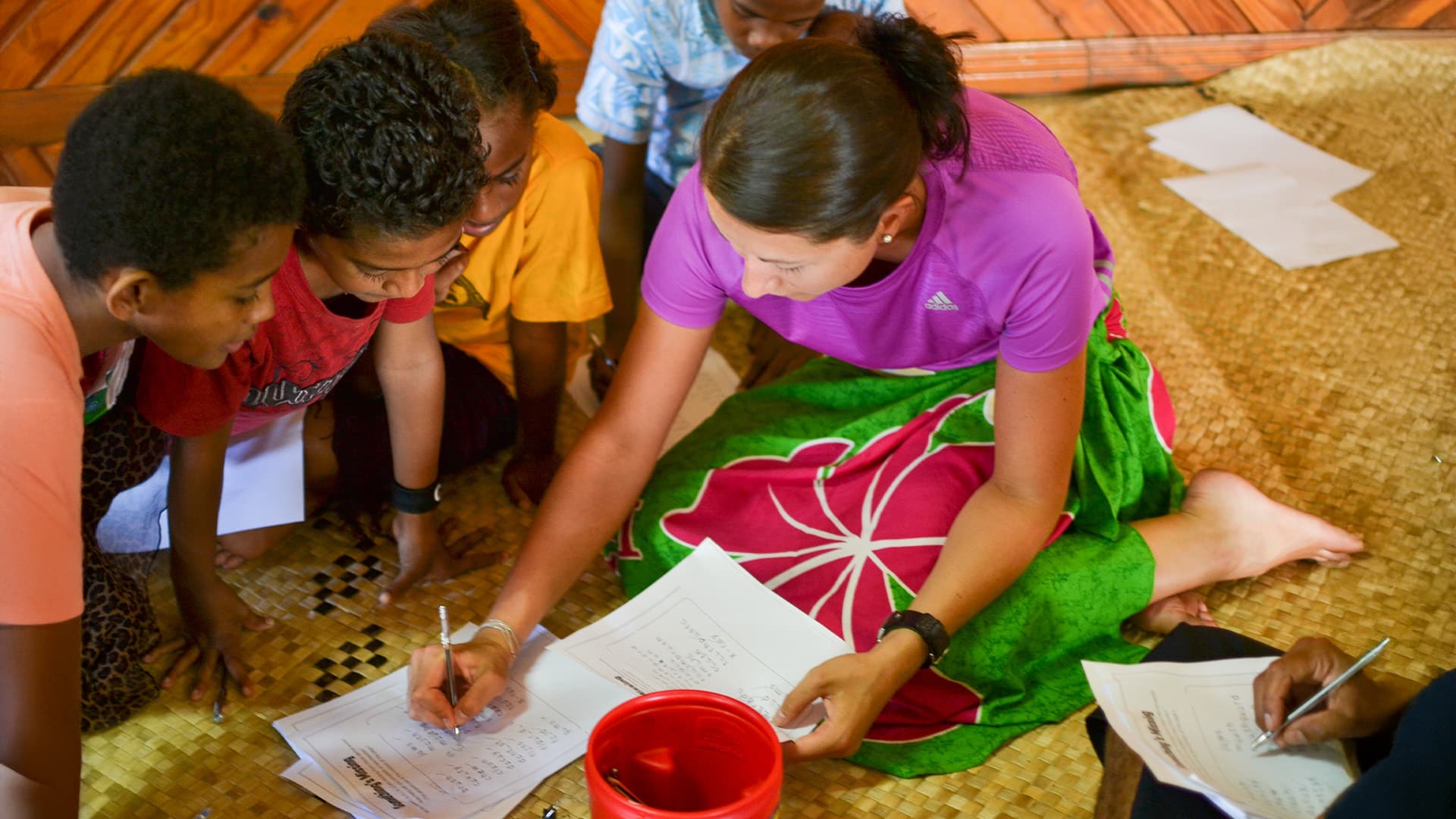 Fiji Woman with Children