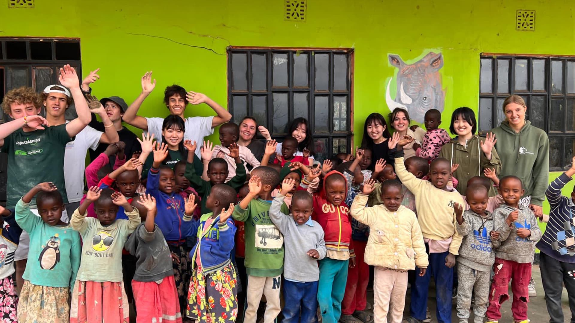 Teens and Children in Tanzania Group Photo