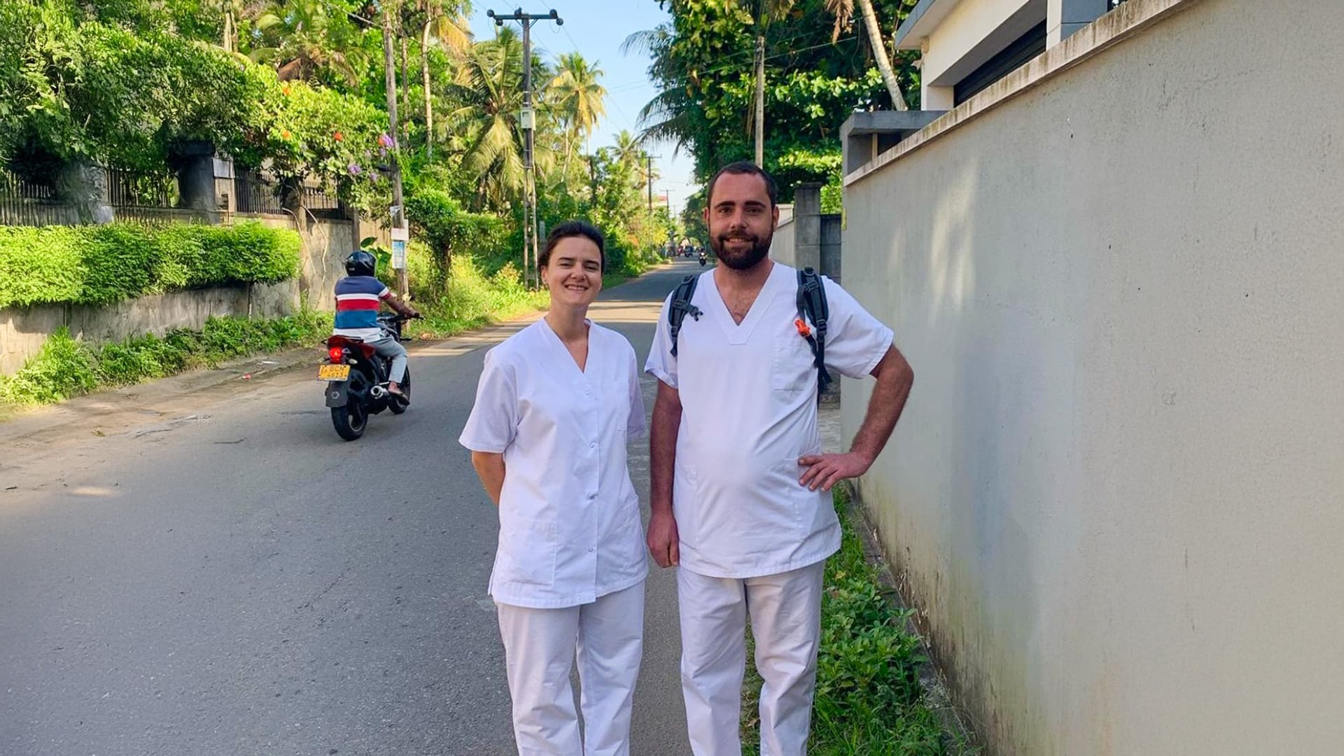 Two students in Scrubs in Sri Lanka