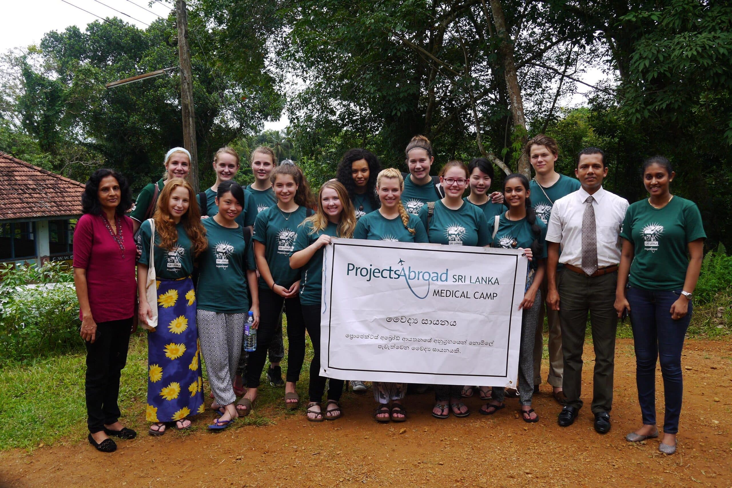 Dentistry interns and healthcare staff after completing a dental outreach and medical camp in Sri Lanka.