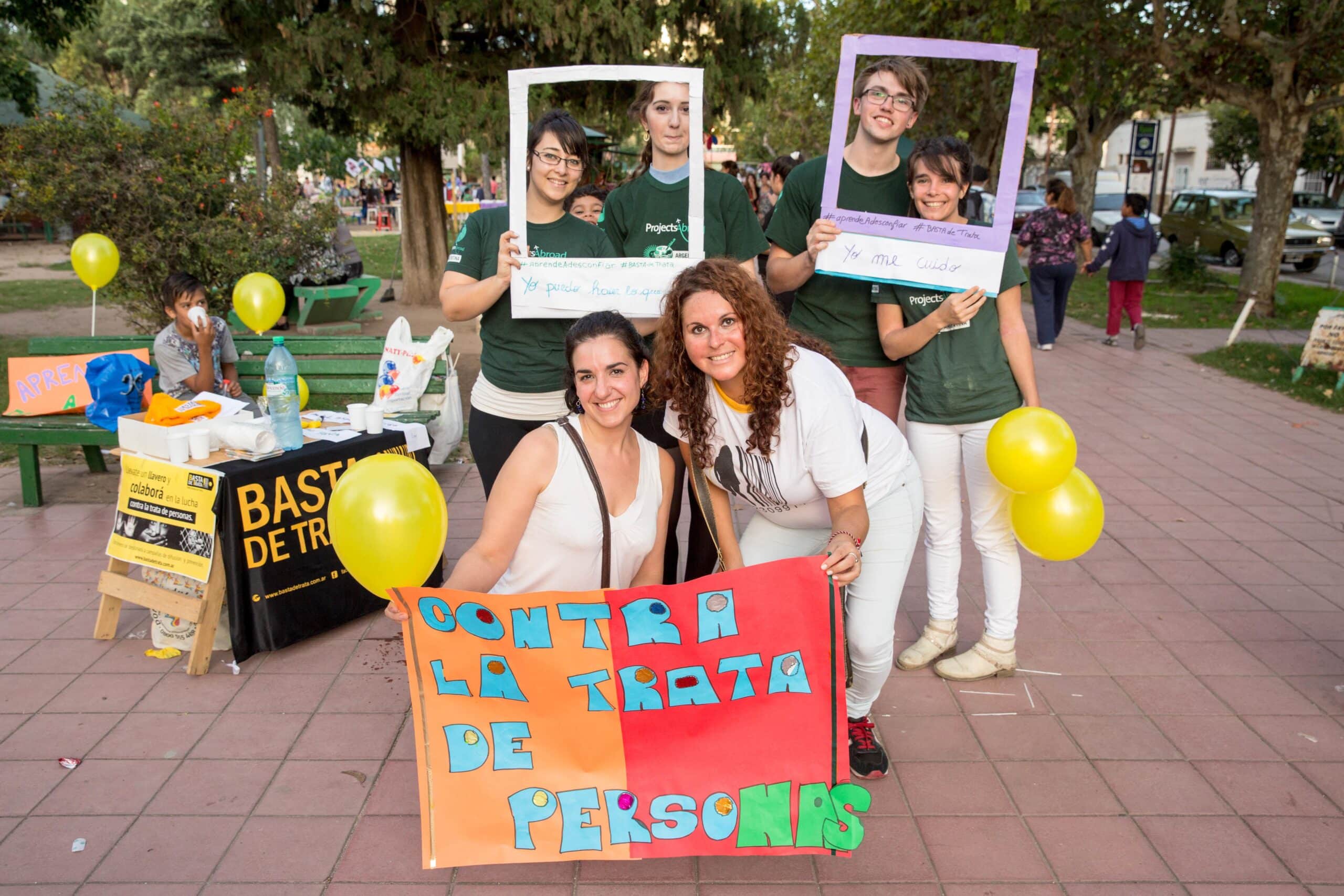A human trafficking awareness campaign during our Human Rights internship for high school students in Argentina