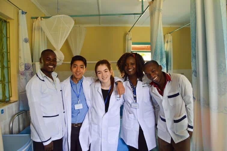 A group of interns in a hospital in Kenya